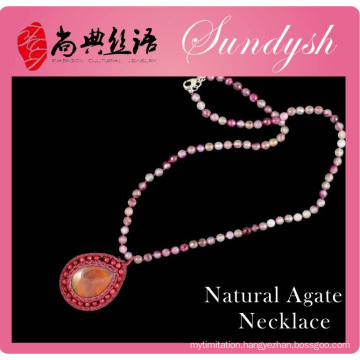 Beautiful Natural Stone Beads Necklace Agate Jewelry